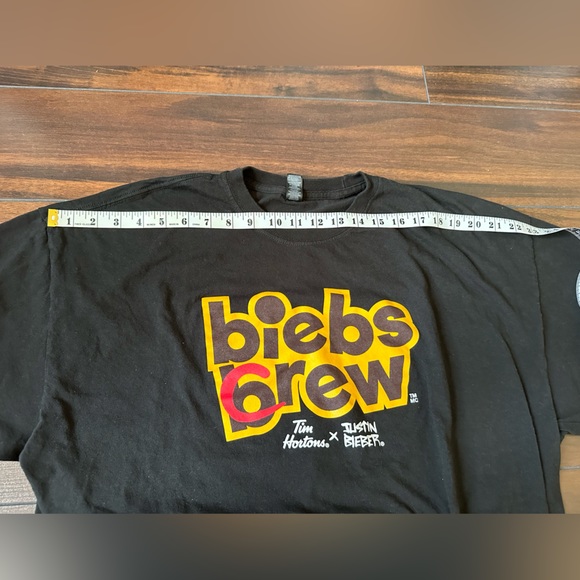 Justin Bieber x Tim Hortons x Promo Biebs Crew Black T-Shirt | Size XXL - Picture 5 of 9